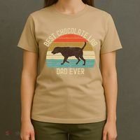 Vintage Retro Best Chocolate Lab Dad Ever Labrador Retriever T-Shirt thumb 4