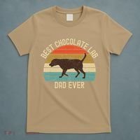 Vintage Retro Best Chocolate Lab Dad Ever Labrador Retriever T-Shirt thumb 5