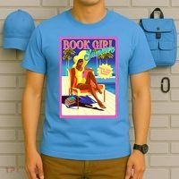 Vintage Retro Book Girl Summer Poster T-Shirt thumb 5