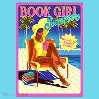 Vintage Retro Book Girl Summer Poster T-Shirt thumb 6