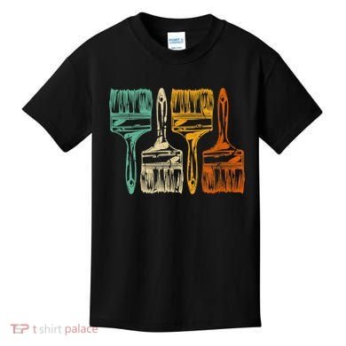 Vintage Retro Brush Painter Kids T-Shirt