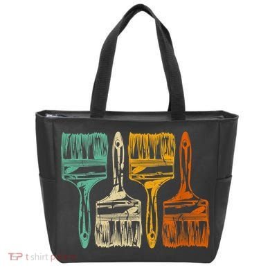 Vintage Retro Brush Painter Tote Bag