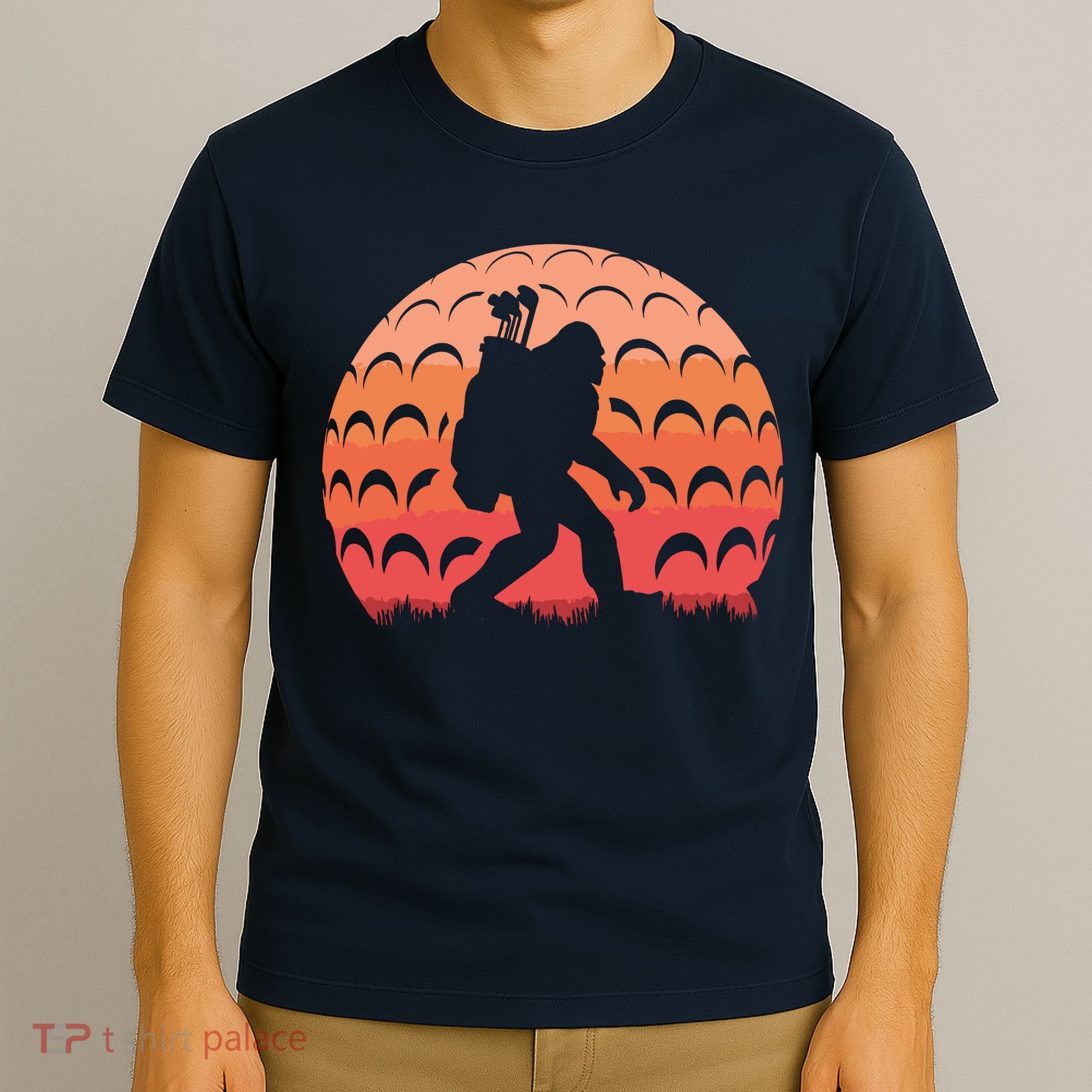 Vintage Retro Bigfoot Golf Golfer Sasquatch T-Shirt