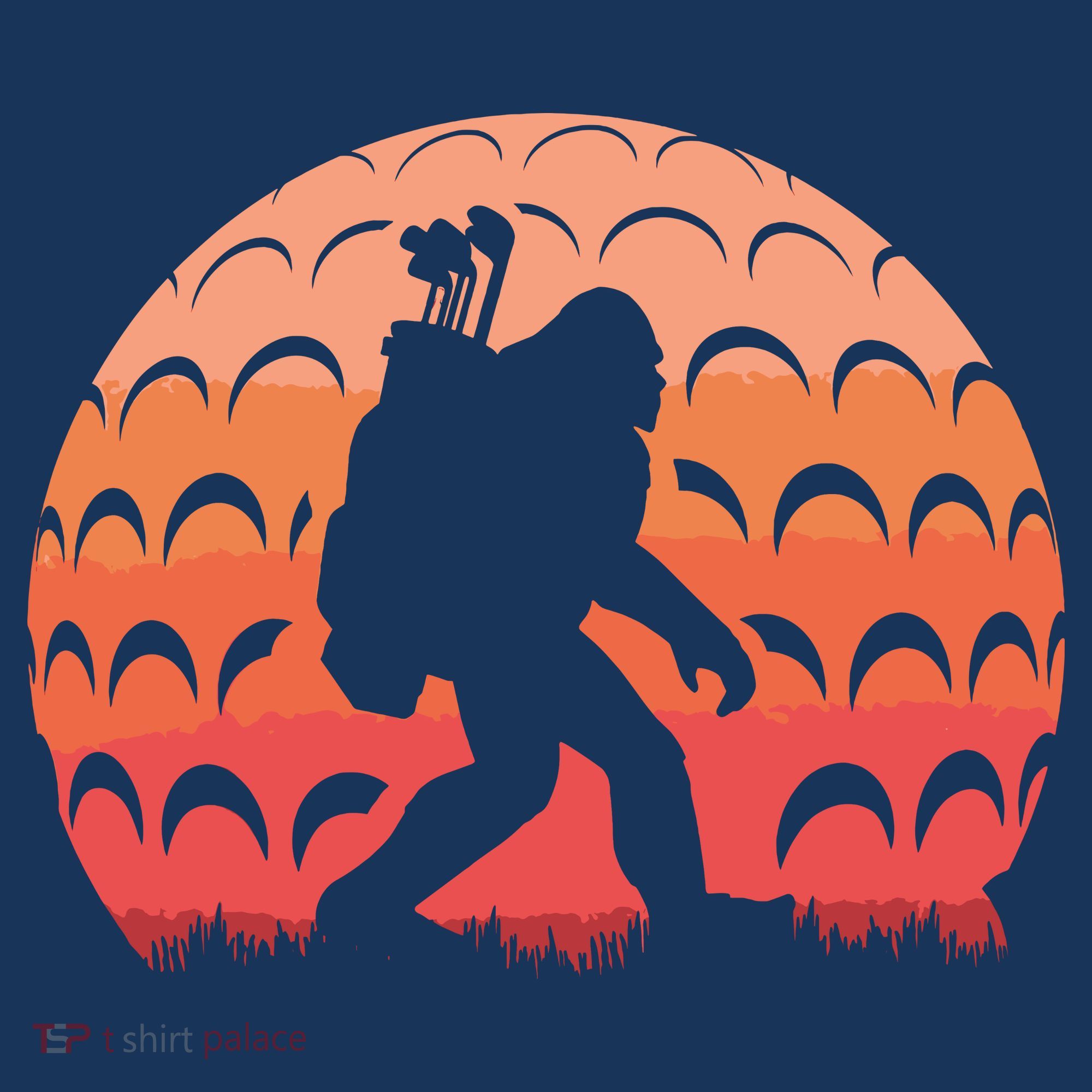 Vintage Retro Bigfoot Golf Golfer Sasquatch T-Shirt