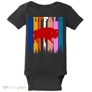 Vintage Retro Buffalo Baby Bodysuit
