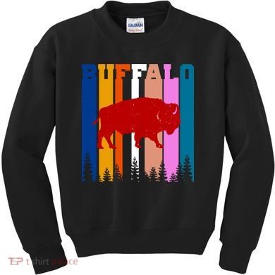 Vintage Retro Buffalo Kids Sweatshirt
