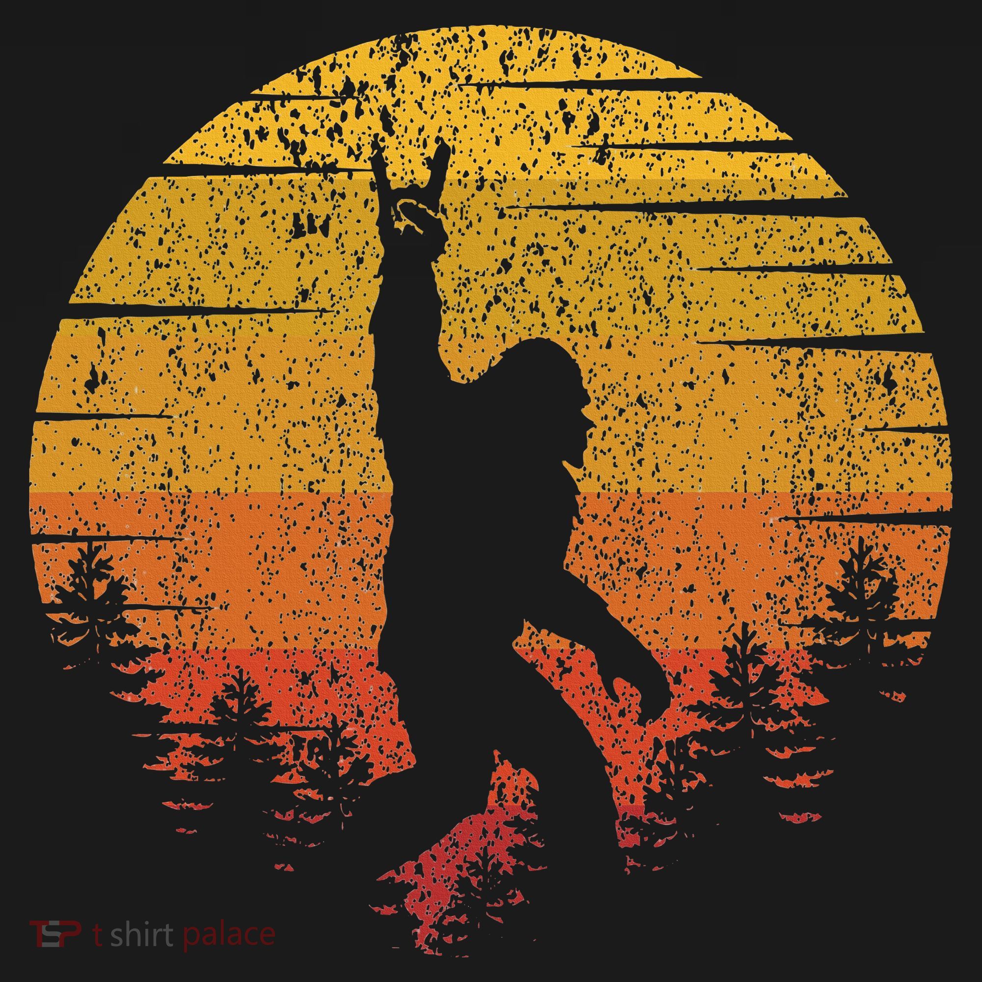 Vintage Retro Bigfoot Funny Rock & Roll Bigfoot Music Lovers T-Shirt