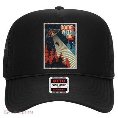 Vintage Retro Come With Me UFO Poster Hat