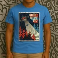 Vintage Retro Come With Me UFO Poster T-Shirt thumb 3