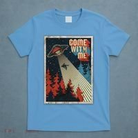 Vintage Retro Come With Me UFO Poster T-Shirt thumb 4