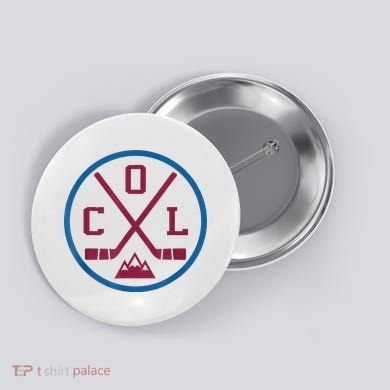 Vintage Retro Colorado Hockey Emblem Col Button