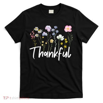 Vintage Retro Cute Thankful Flower Fall Season Floral Lover T-Shirt