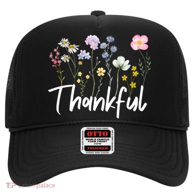 Vintage Retro Cute Thankful Flower Fall Season Floral Lover Hat