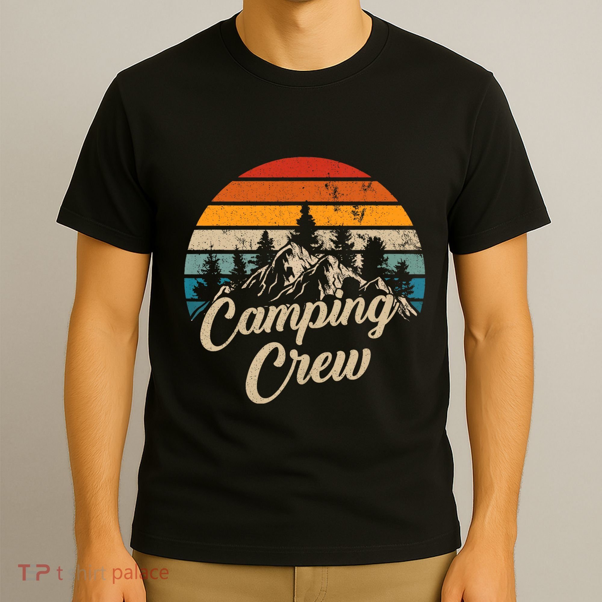 Vintage Retro Camping Crew Family Friends Matching T-Shirt