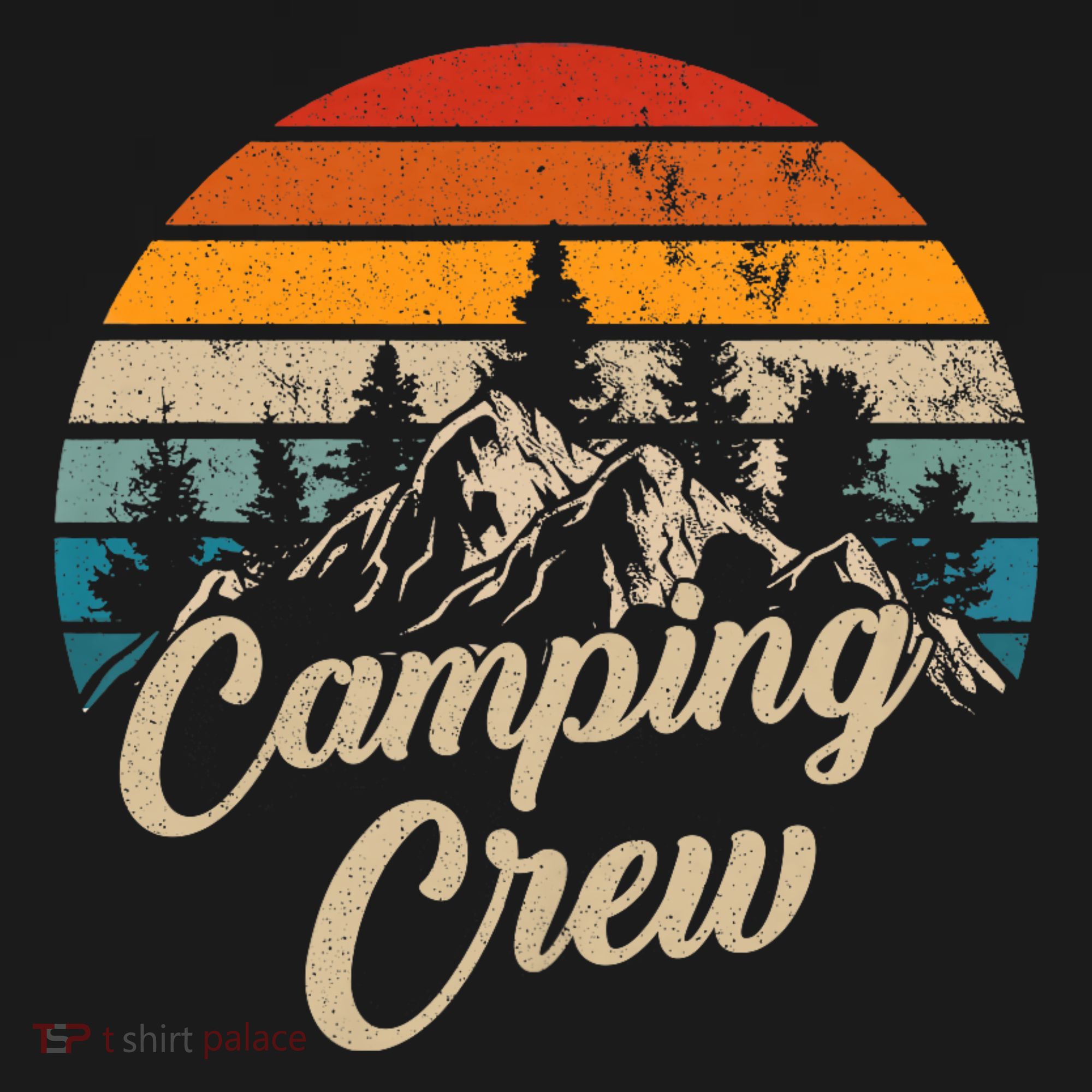 Vintage Retro Camping Crew Family Friends Matching T-Shirt