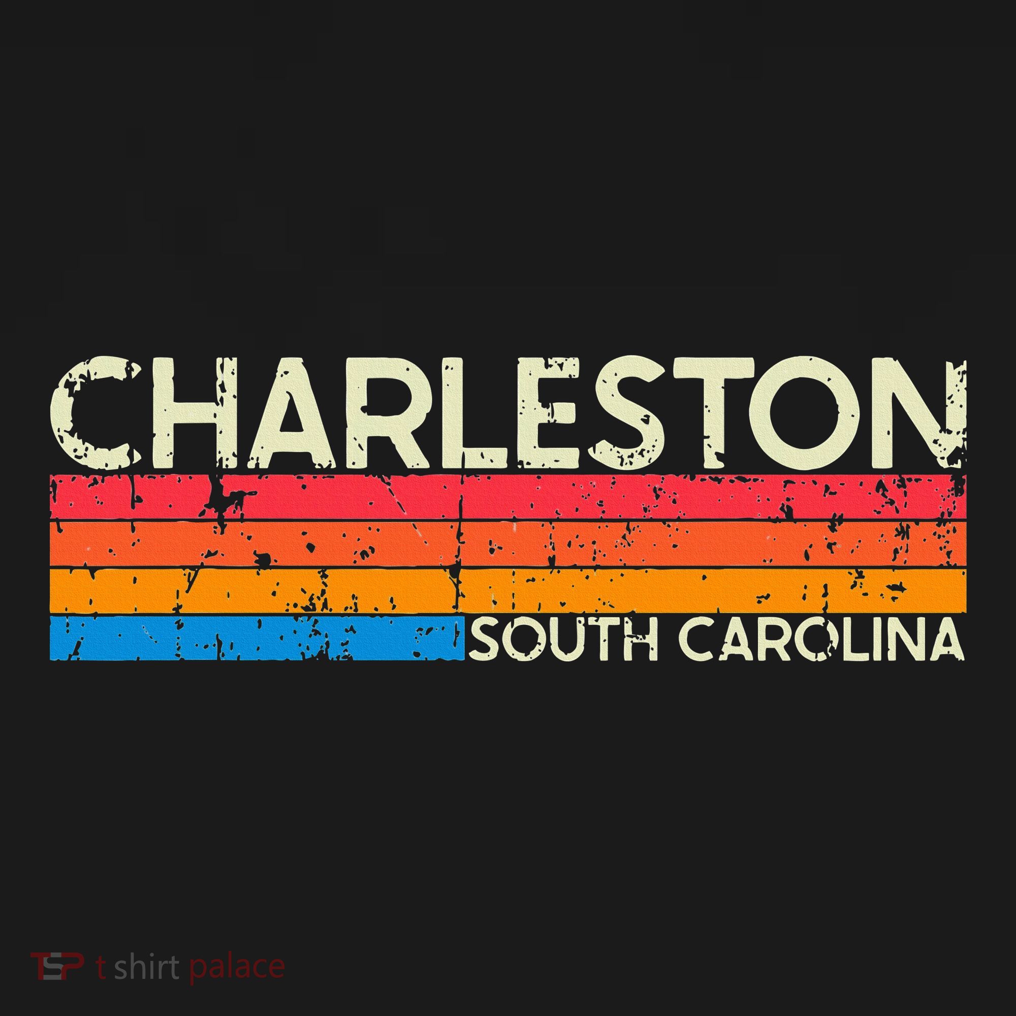 Vintage Retro Charleston South Carolina Distressed T-Shirt