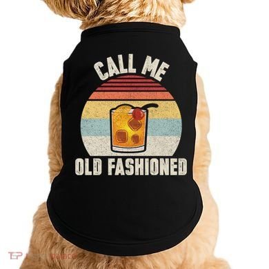 Vintage Retro Cocktail Call Me Old Fashioned Bartender Gift Doggie Tank