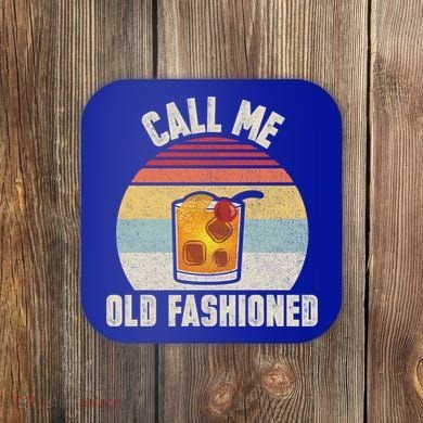 Vintage Retro Cocktail Call Me Old Fashioned Bartender Gift Coaster