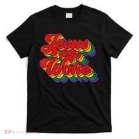 Vintage Retro Christian Ally Pride Rainbow Jesus Was Woke T-Shirt thumb 0