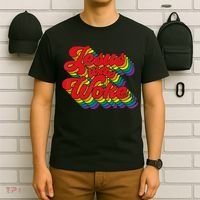 Vintage Retro Christian Ally Pride Rainbow Jesus Was Woke T-Shirt thumb 6