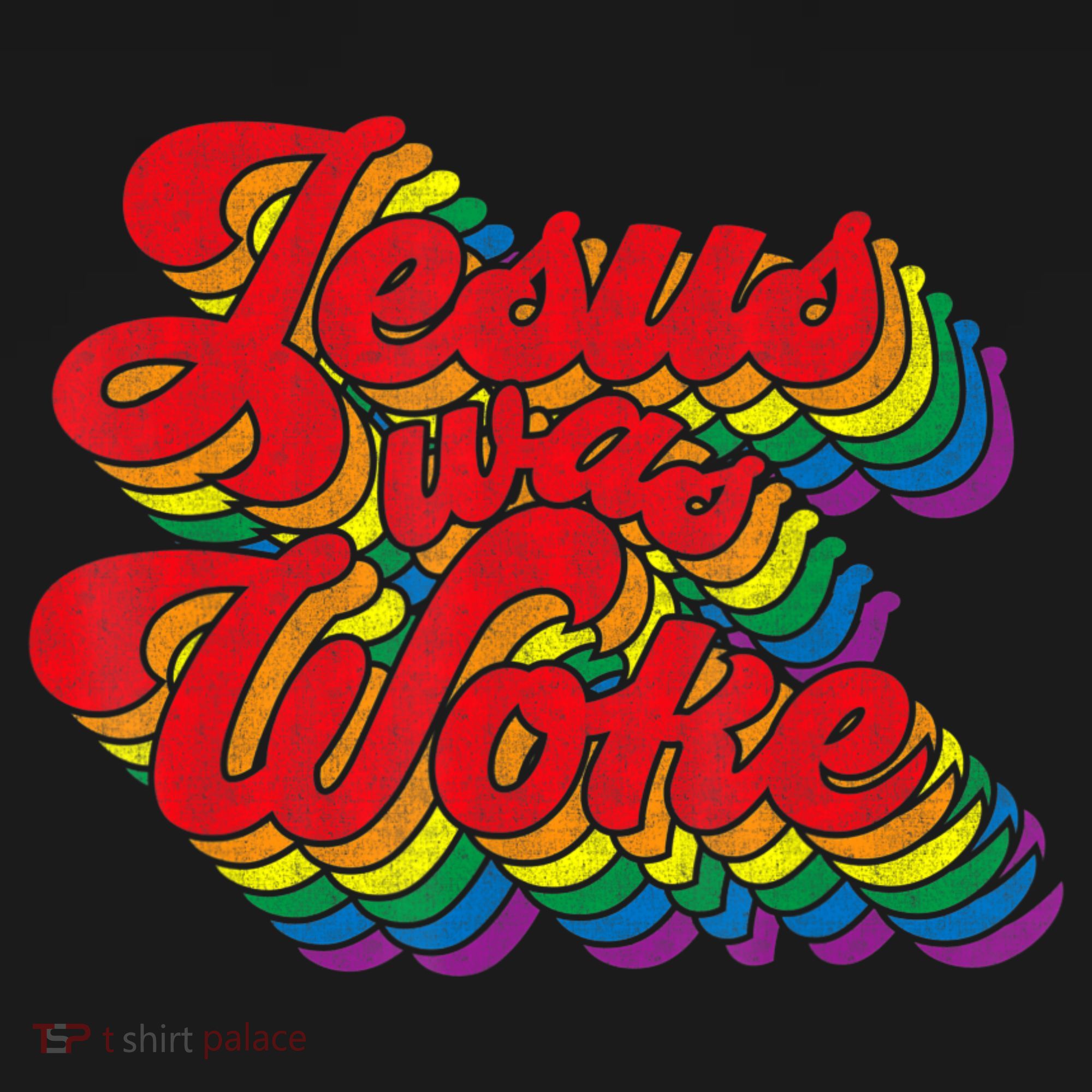 Vintage Retro Christian Ally Pride Rainbow Jesus Was Woke T-Shirt