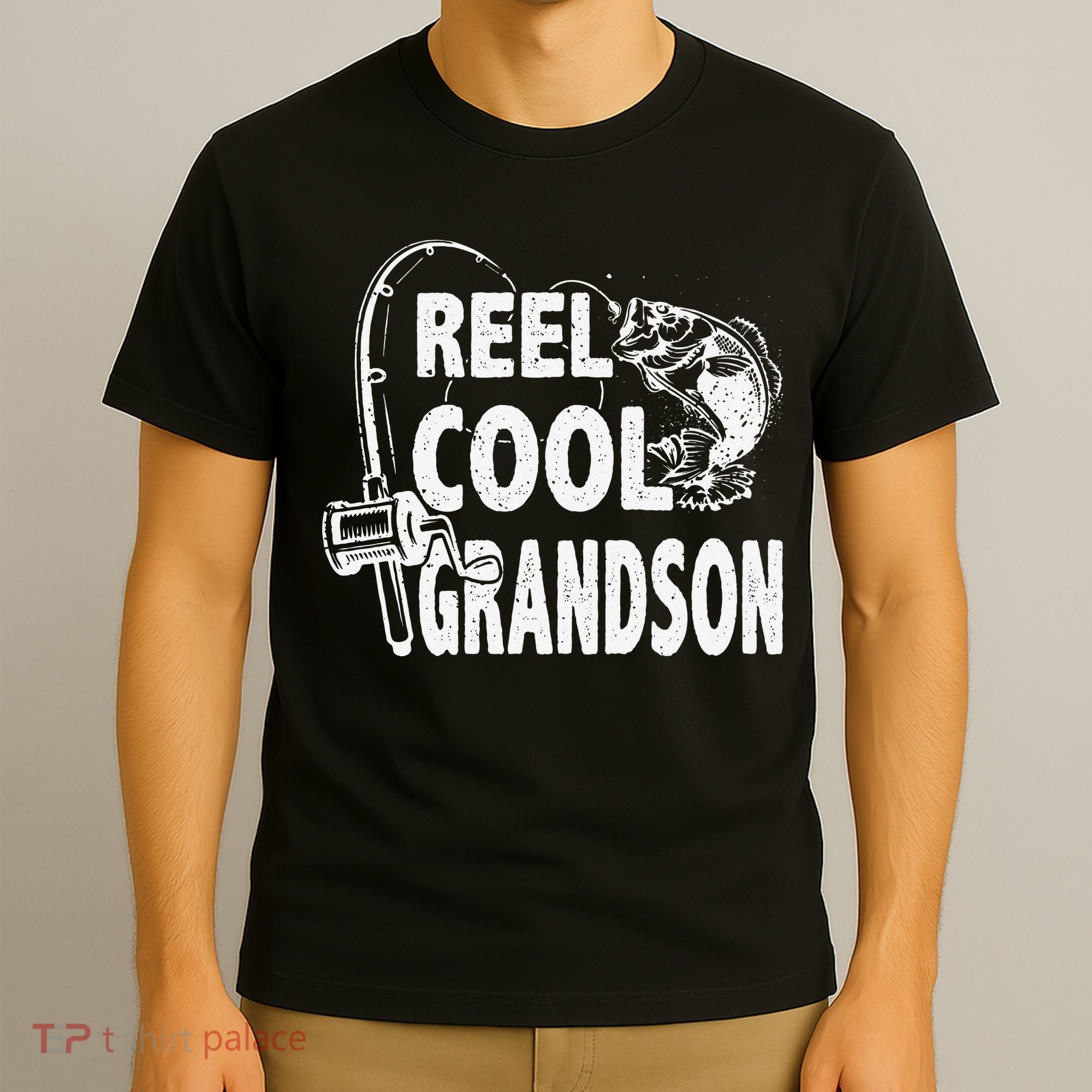 Vintage Reel Cool Grandson Birthday Fishing T-Shirt