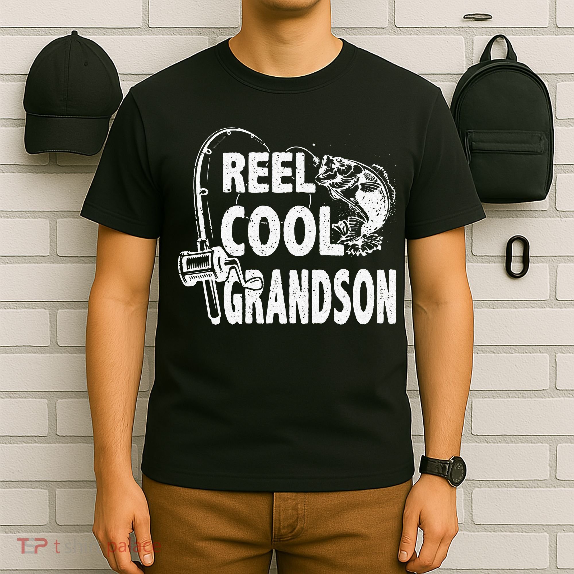 Vintage Reel Cool Grandson Birthday Fishing T-Shirt