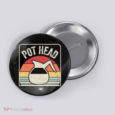 Vintage Retro Coffee Pot Head Button