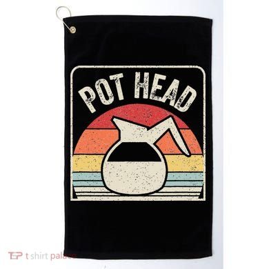Vintage Retro Coffee Pot Head Golf Towel