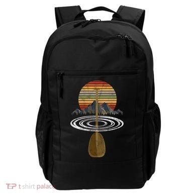 Vintage Retro Canoe Paddle And Mountains Rafting Gift Backpack