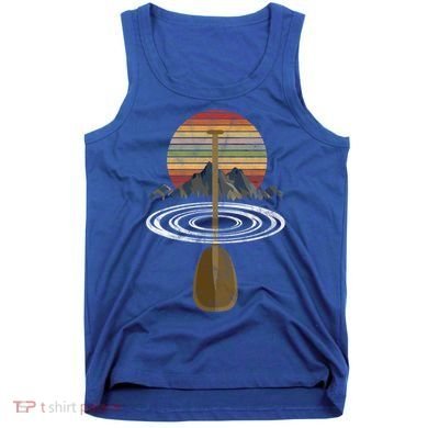 Vintage Retro Canoe Paddle And Mountains Rafting Gift Tank Top