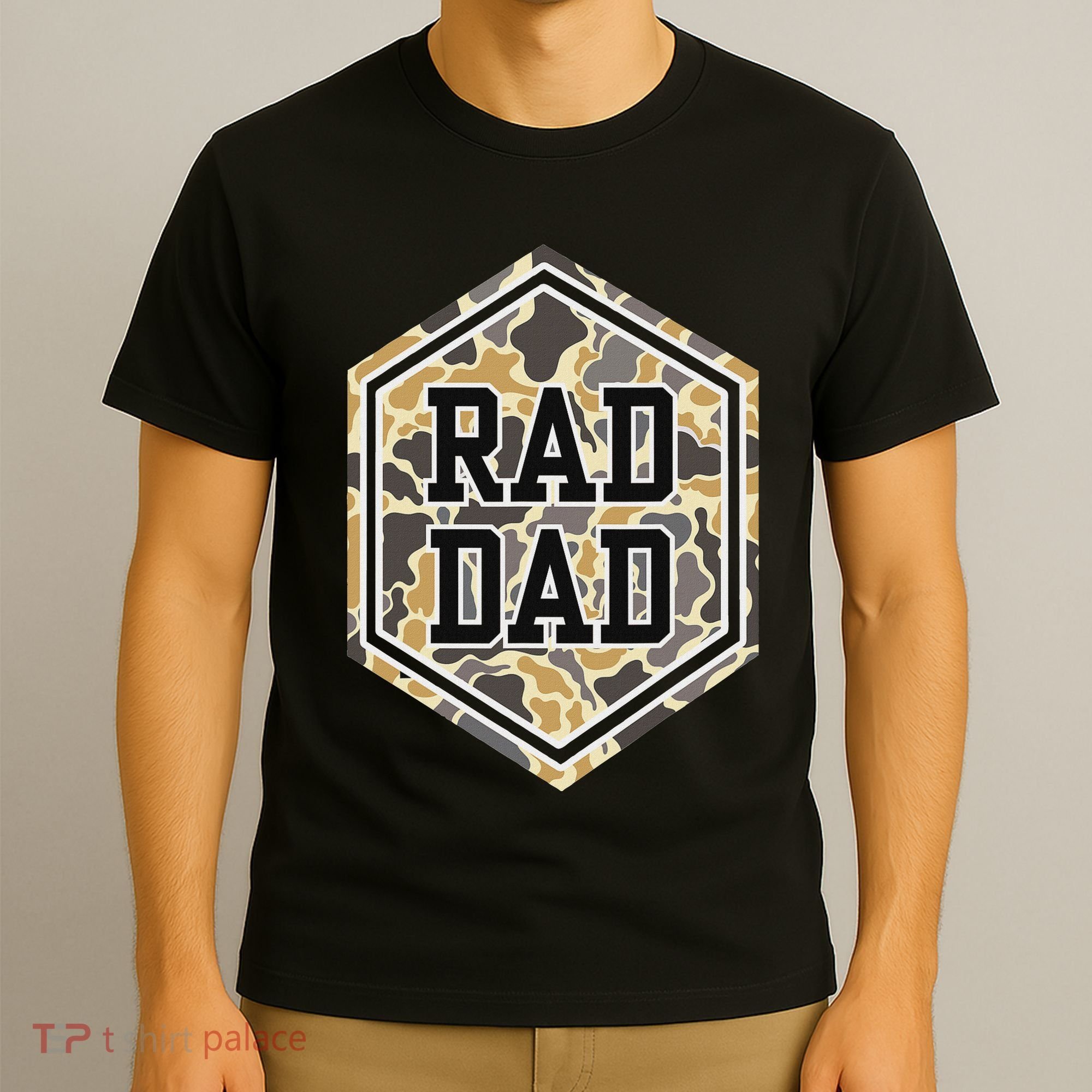 Vintage Rad Camo Dad Daddy Papa Happy FatherS Day T-Shirt