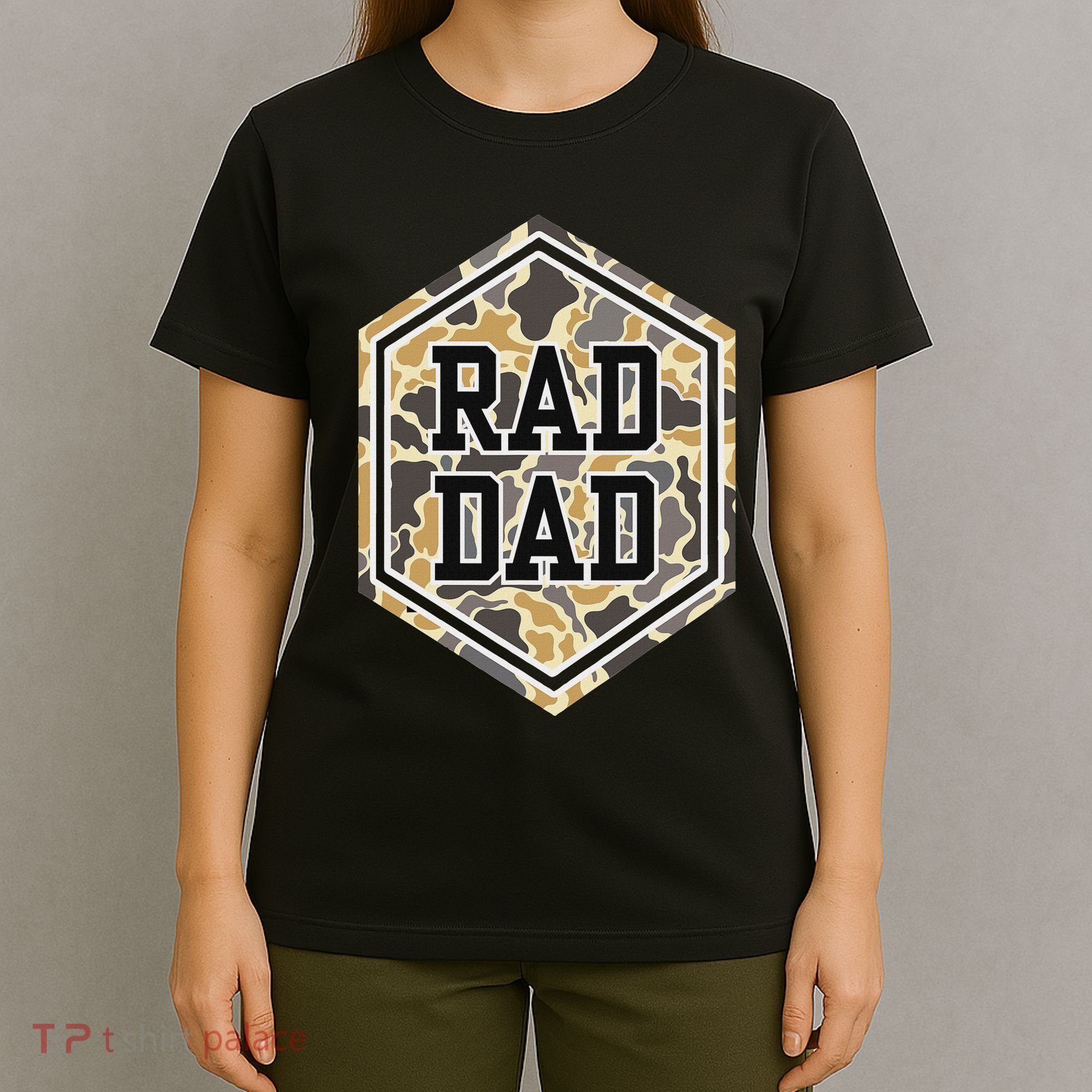 Vintage Rad Camo Dad Daddy Papa Happy FatherS Day T-Shirt