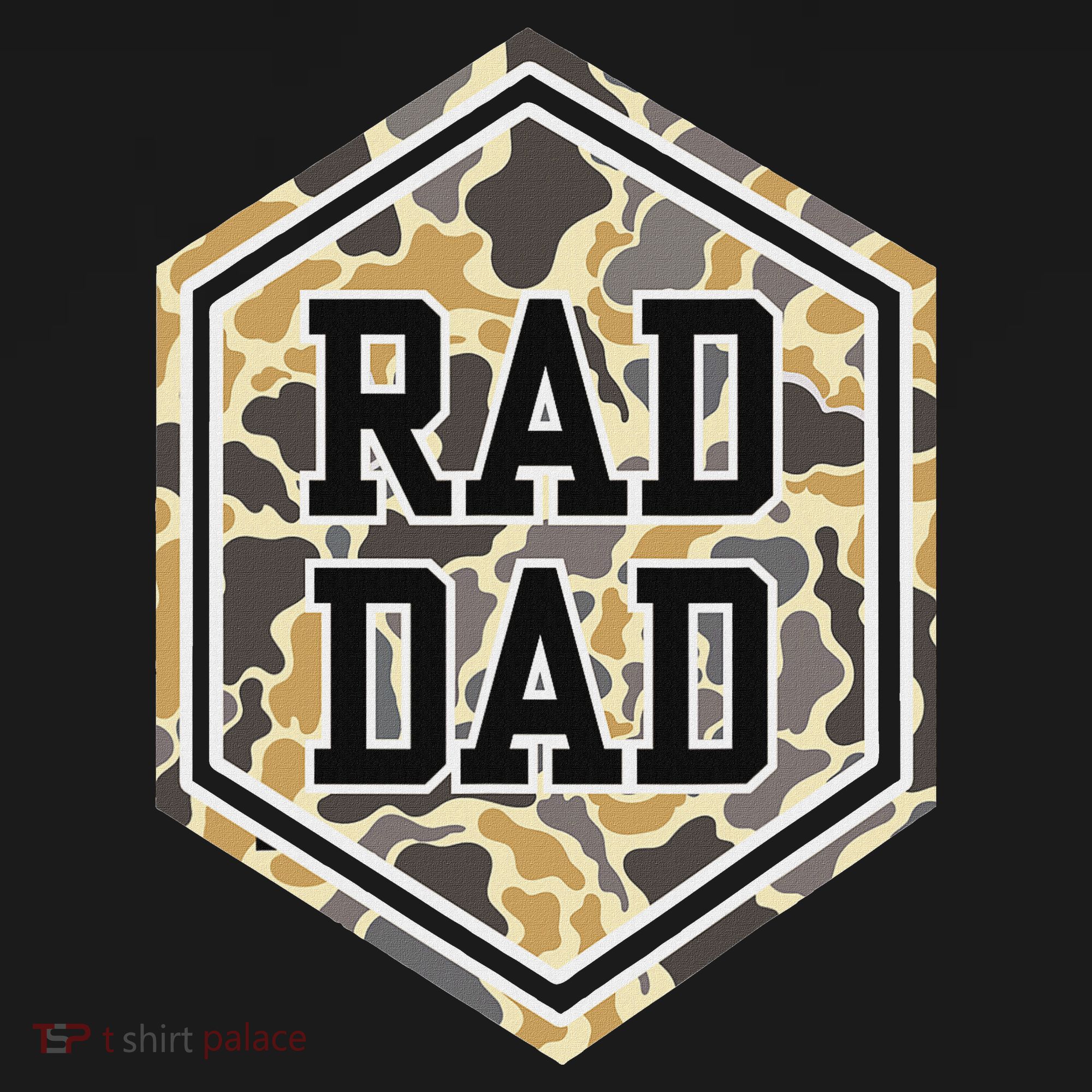 Vintage Rad Camo Dad Daddy Papa Happy FatherS Day T-Shirt