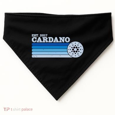 Vintage Retro Cardano Cryptocurrency Logo USA-Made Doggie Bandana