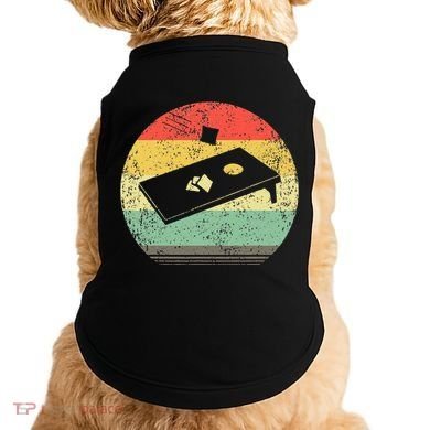 Vintage Retro Cornhole Graphic Distressed Bean Bag Gift Doggie Tank
