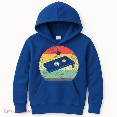 Vintage Retro Cornhole Graphic Distressed Bean Bag Gift Kids Hoodie
