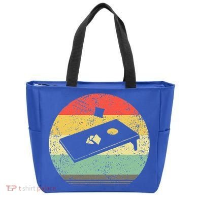 Vintage Retro Cornhole Graphic Distressed Bean Bag Gift Tote Bag