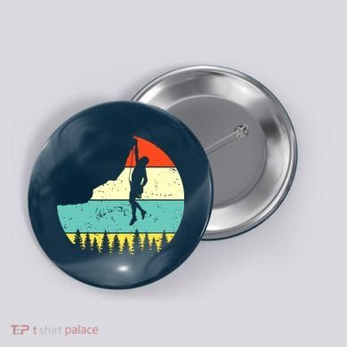 Vintage Rock Climbing Mountain Climber Button