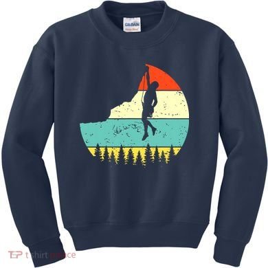 Vintage Rock Climbing Mountain Climber Kids Sweatshirt