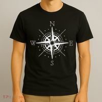 Vintage Retro Compass North South East West Sailing T-Shirt thumb 3