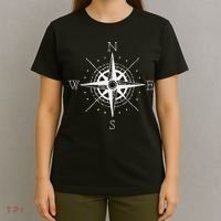 Vintage Retro Compass North South East West Sailing T-Shirt thumb 4