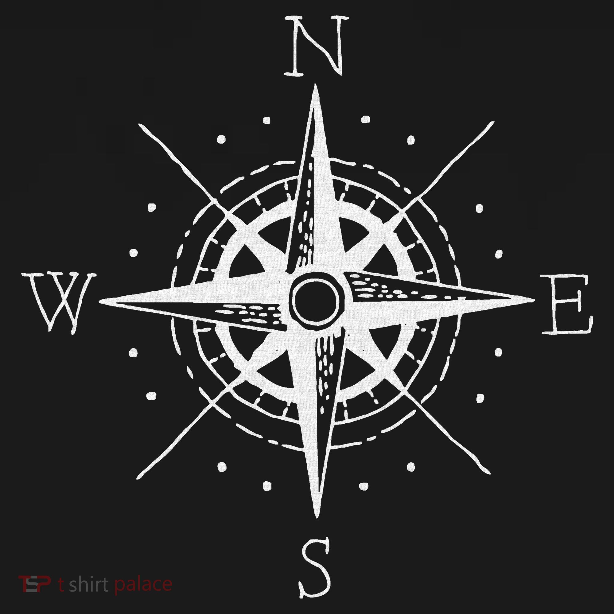 Vintage Retro Compass North South East West Sailing T-Shirt