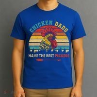 Vintage Retro Chicken Dads Have The Best Peckers Farmer T-Shirt thumb 3