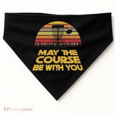 Vintage Retro Disc Golf May The Course Be With You USA-Made Doggie Bandana