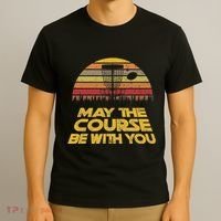 Vintage Retro Disc Golf May The Course Be With You T-Shirt thumb 3