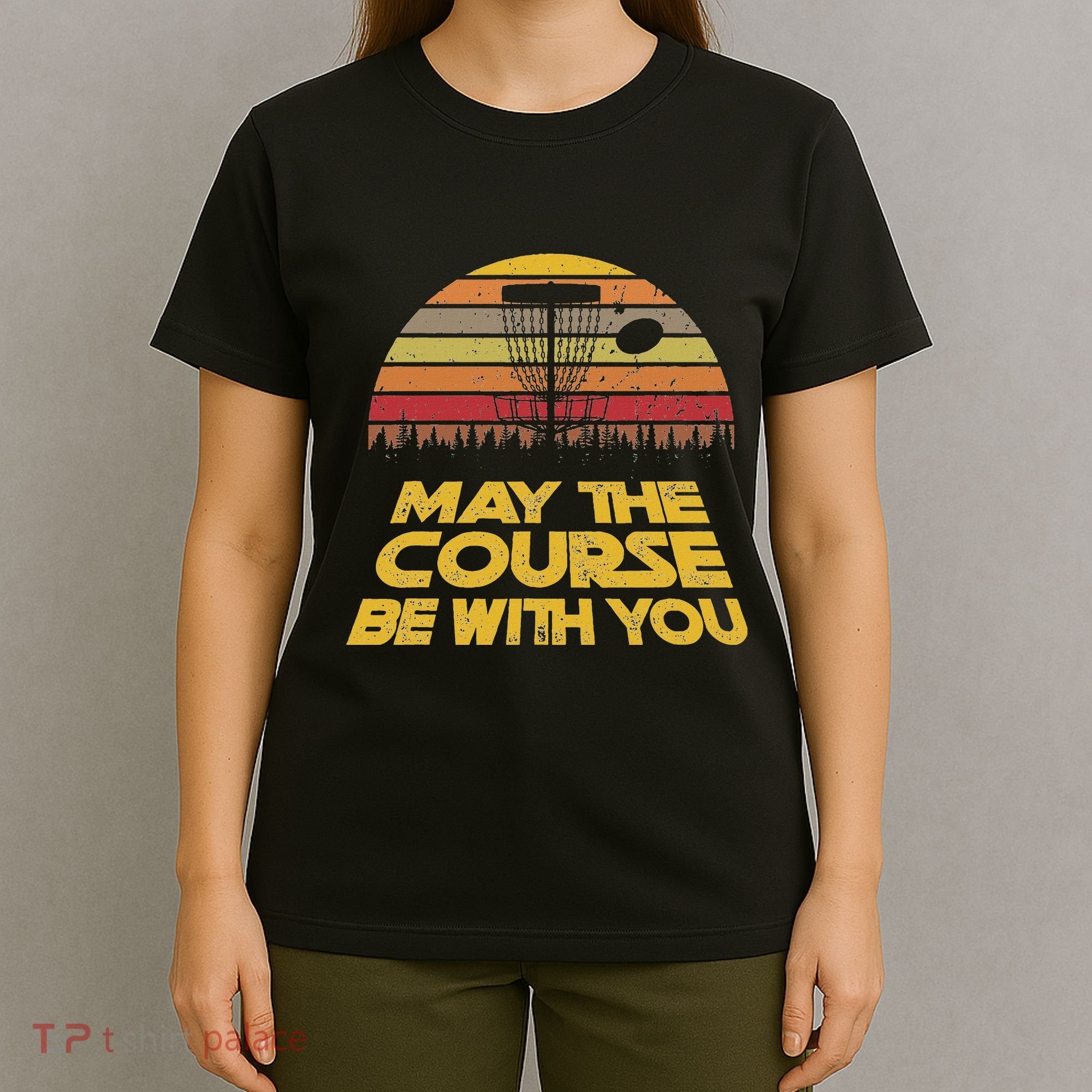 Vintage Retro Disc Golf May The Course Be With You T-Shirt