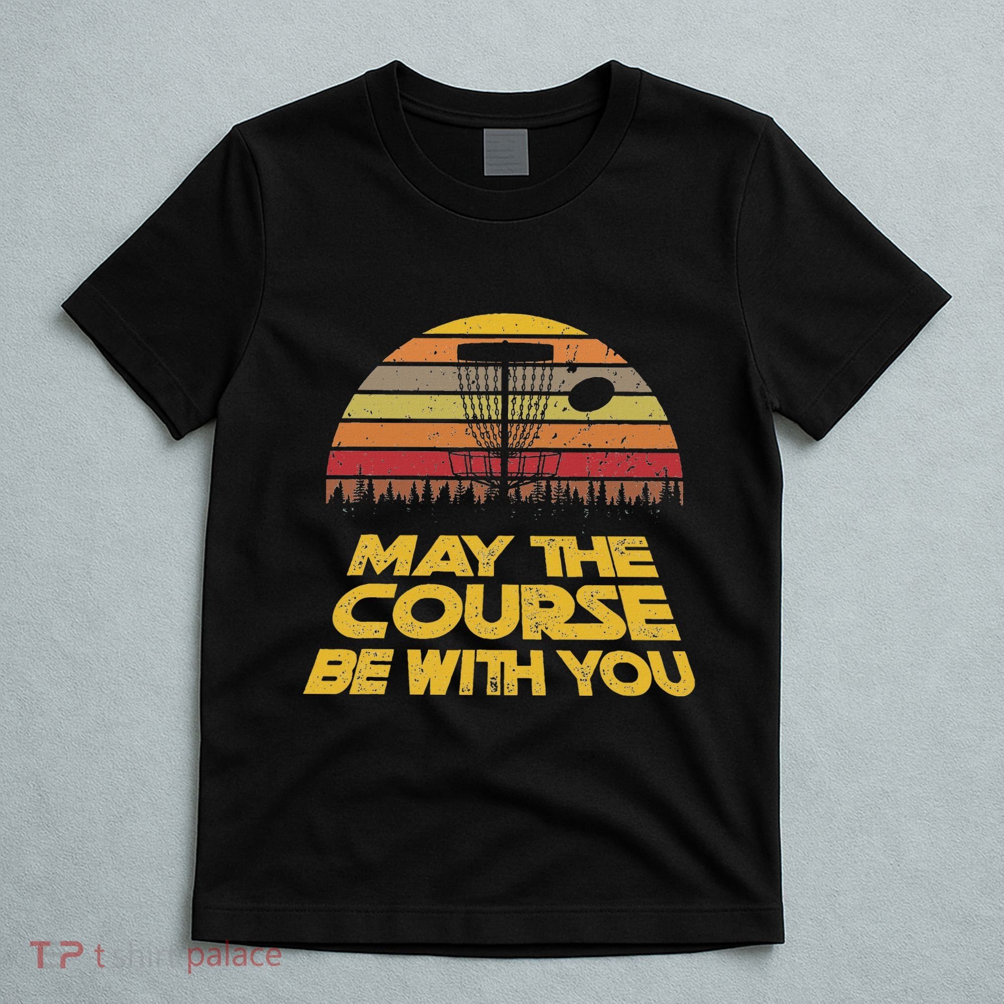 Vintage Retro Disc Golf May The Course Be With You T-Shirt