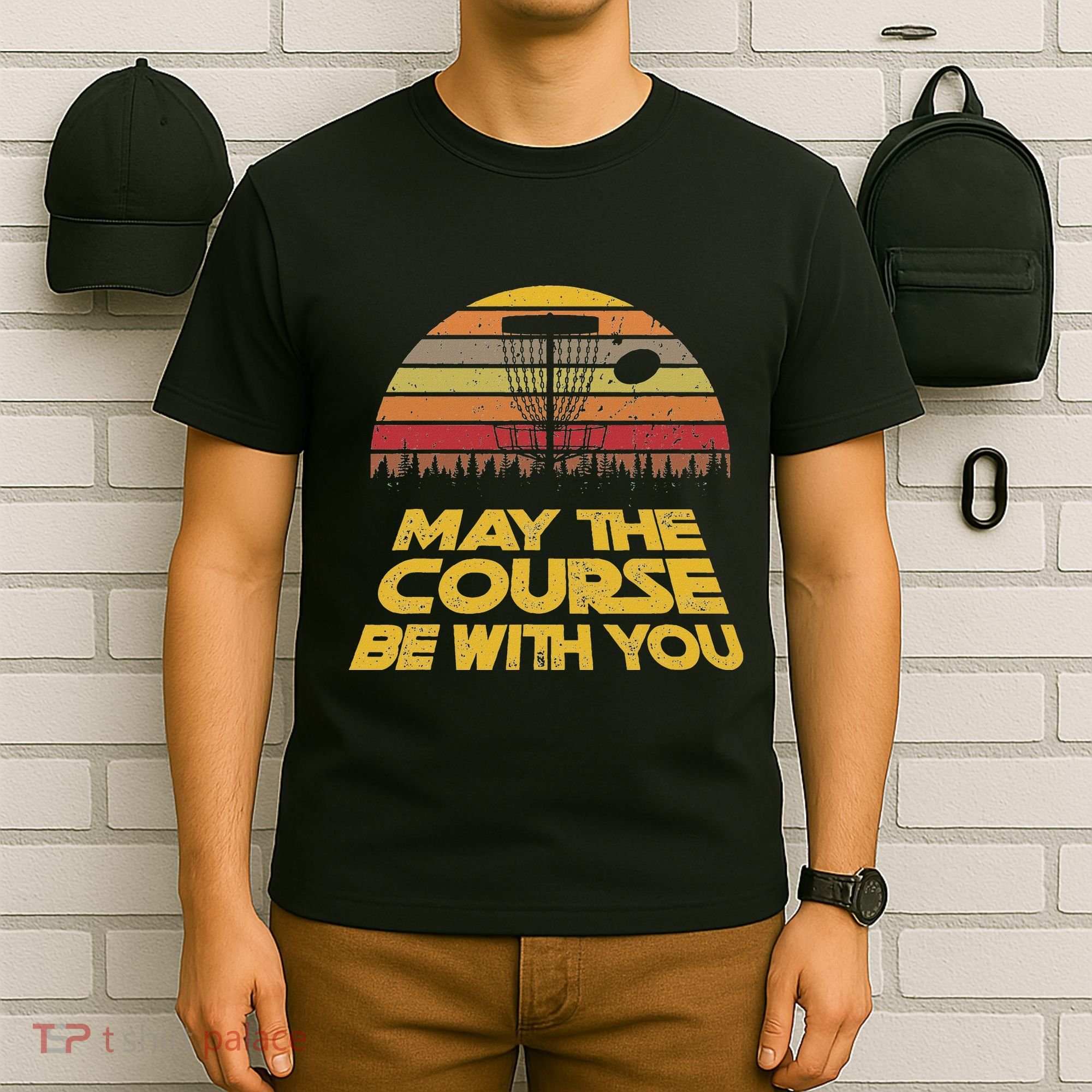 Vintage Retro Disc Golf May The Course Be With You T-Shirt