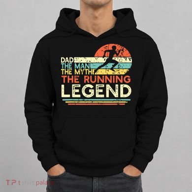 Vintage Running Dad The Man The Myth The Legend Runner Gift Hoodie